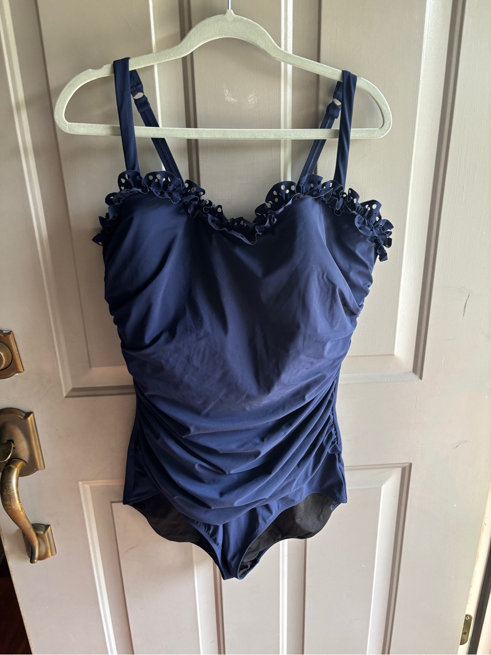 Gottex Navy Ruffled One-Piece Swimsuit - size 22W